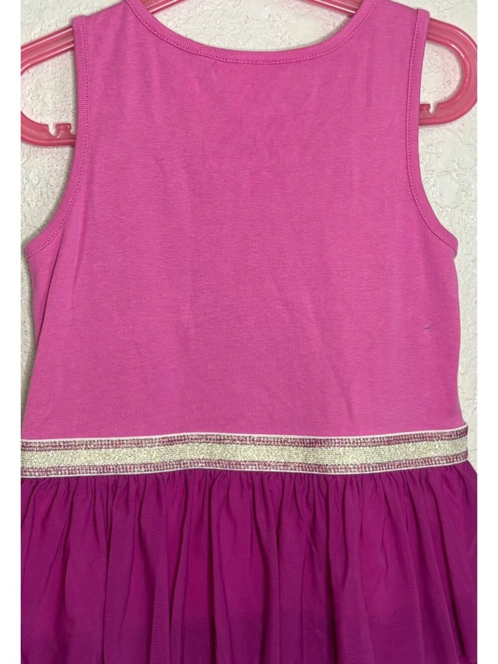 Hanna Andersson Girls Sleeveless Dress W/ Ruffle Skirt & Sparkle Waistband Sz 8 - Picture 9 of 9